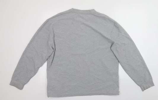 Topman Mens Grey Round Neck Cotton Pullover Jumper Size L