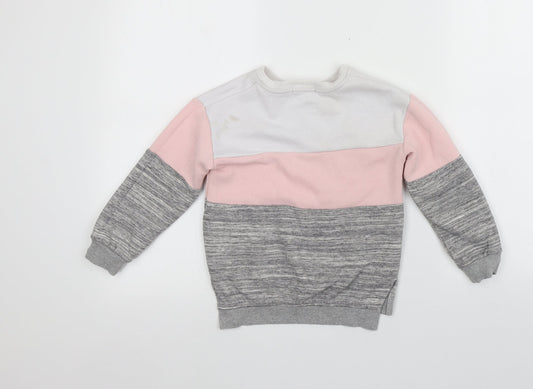 Primark Girls Grey Polyester Pullover Sweatshirt Size 5-6 Years