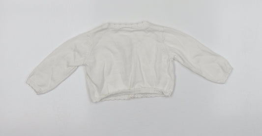 NEXT Baby Ivory Cotton Cardigan Jumper Size 3-6 Months