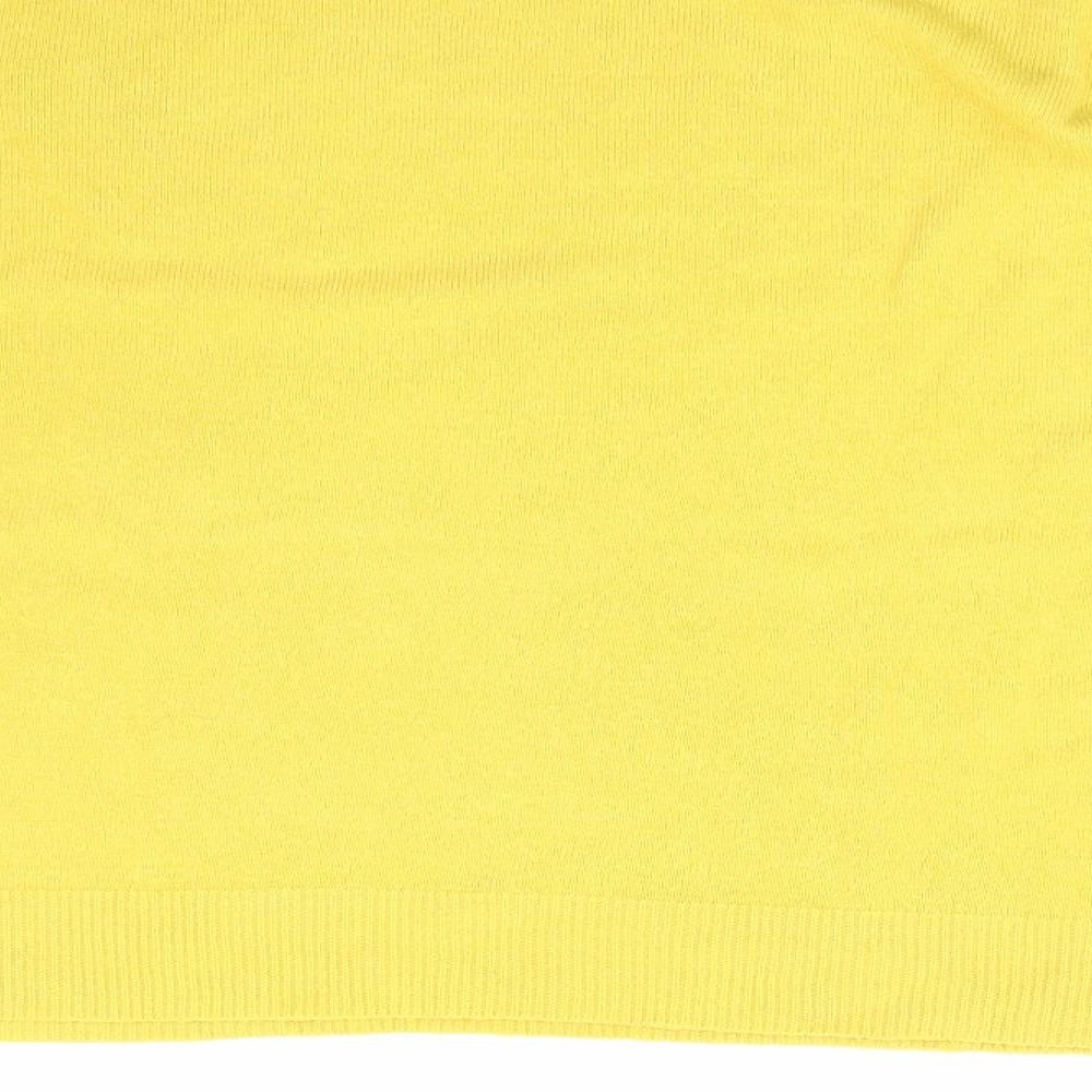 Marks and Spencer Womens Yellow Crew Neck Acrylic Pullover Jumper Size 20
