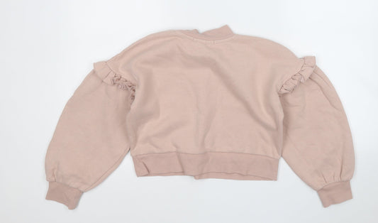 George Girls Pink Cotton Pullover Sweatshirt Size 10-11 Years - Kind