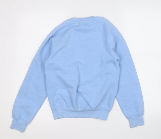 Preworn Boys Blue Polyester Pullover Sweatshirt Size 9-10 Years