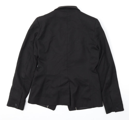 NEXT Womens Black Polyester Jacket Blazer Size 10