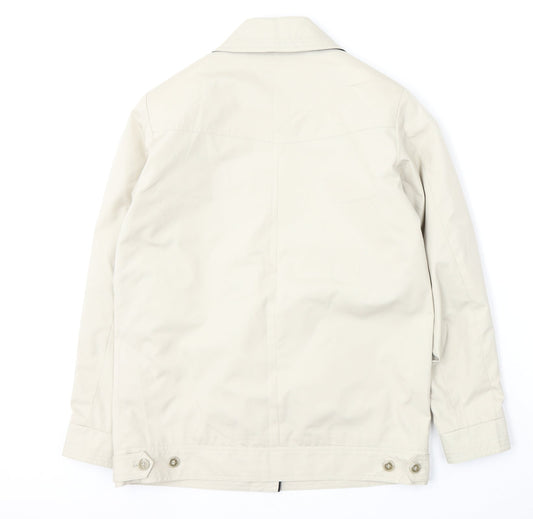 David Barry Womens Beige Jacket Size 10 Button