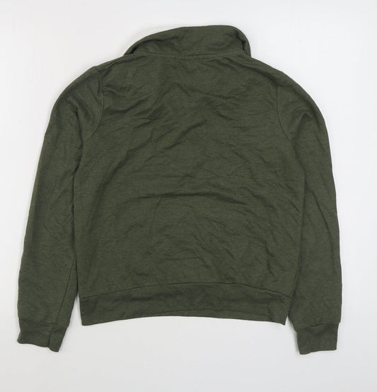 Derek Heart Womens Green Cotton Pullover Sweatshirt Size M Zip