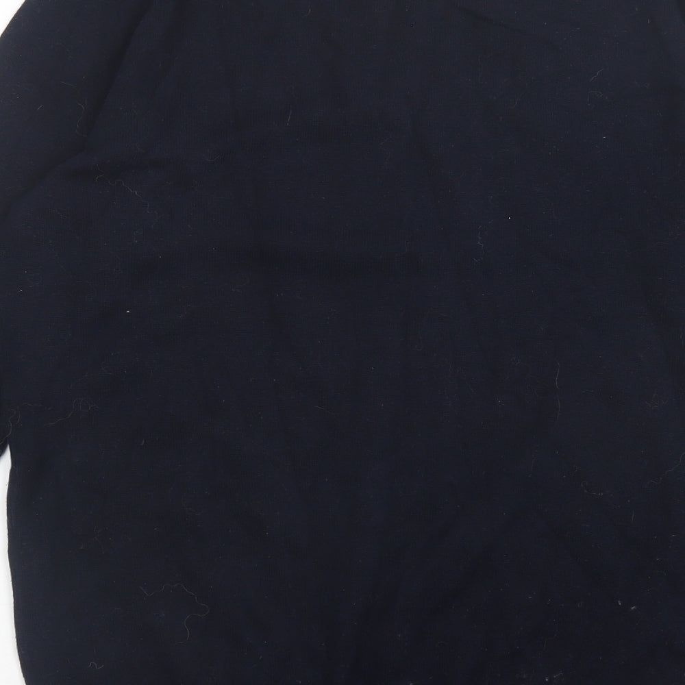 George Mens Blue V-Neck Cotton Pullover Jumper Size M