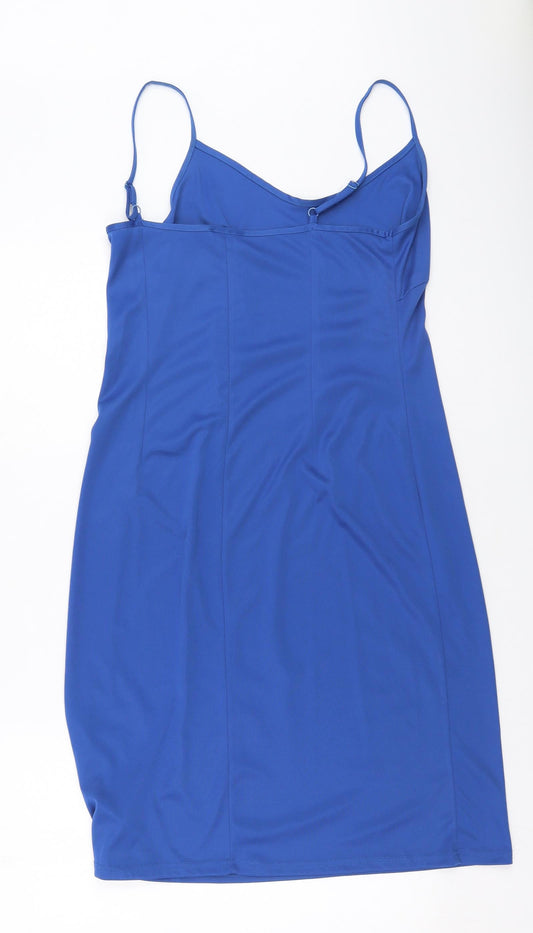 Nightingales Womens Blue Polyamide Shift Size 14 Round Neck