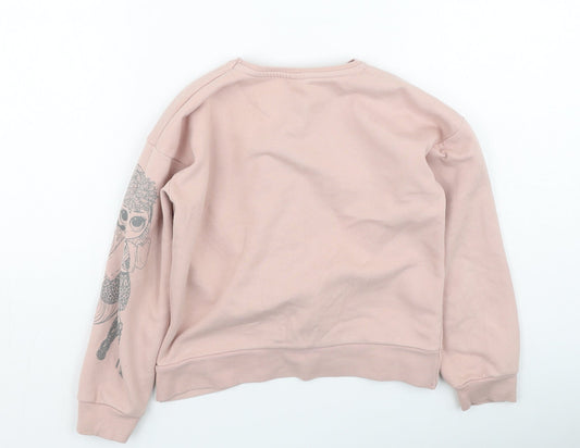 George Girls Pink Cotton Pullover Sweatshirt Size 7-8 Years