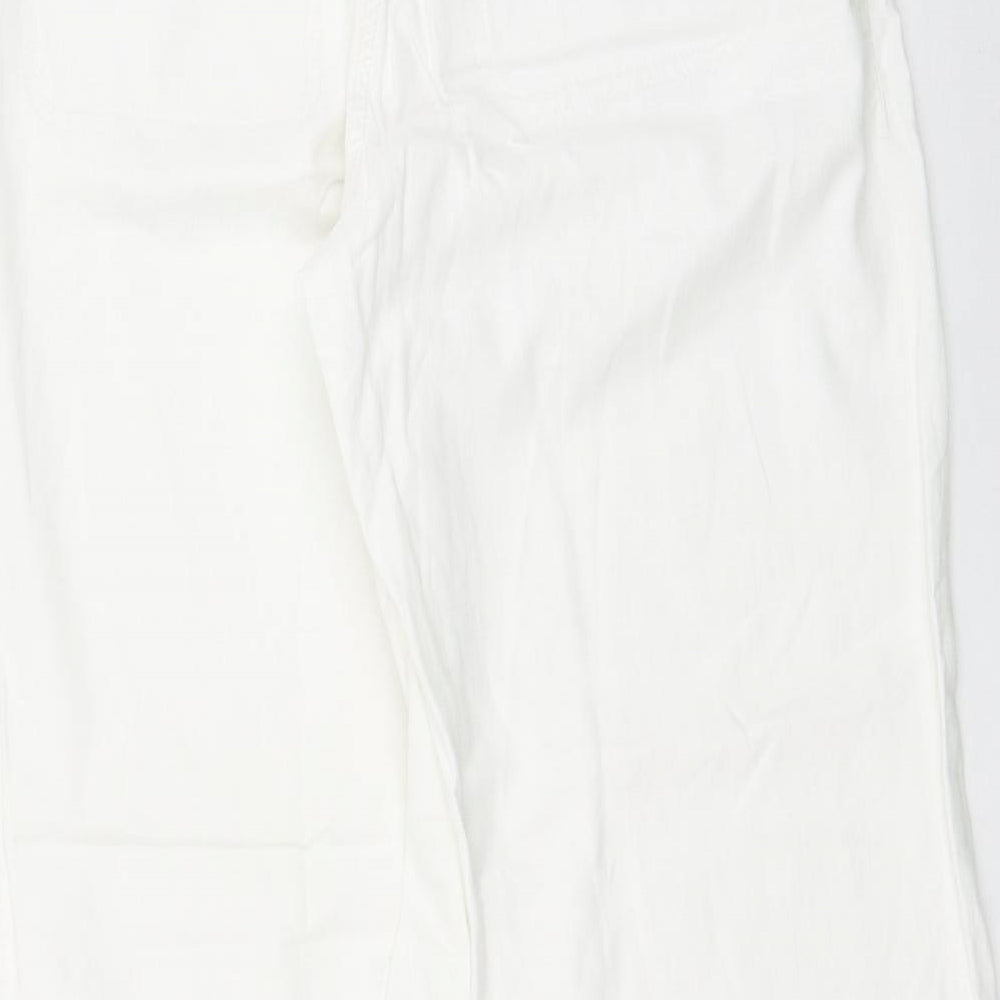 Preworn Womens White Polyester Trousers Size 30 L28 in Regular
