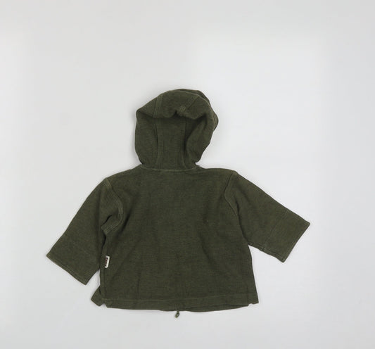 Kanz Girls Green Plaid Cotton Cardigan Jumper Size 6-9 Months Button