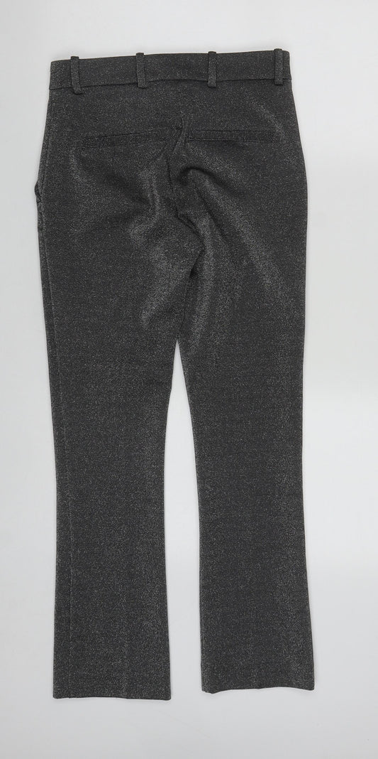 H&M Womens Silver Polyester Sweatpants Trousers Size 6 L27 in Regular Zip
