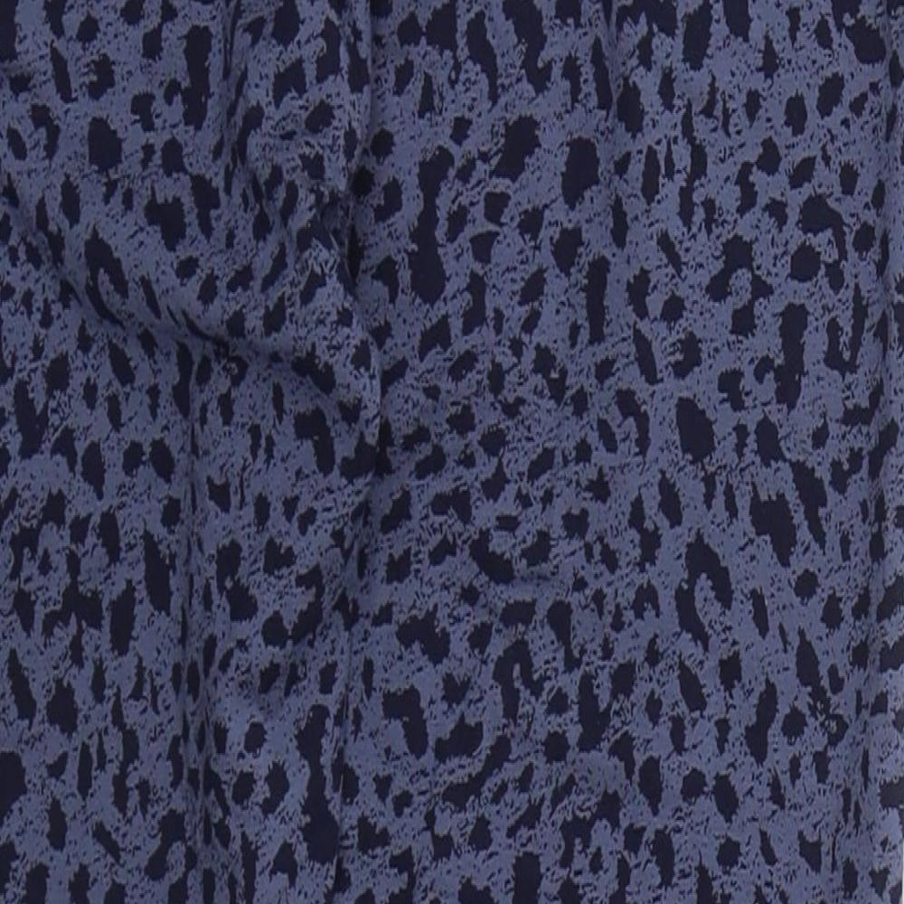 Preworn Womens Blue Animal Print Cotton Cropped Leggings Size 30 in L21.5 in
