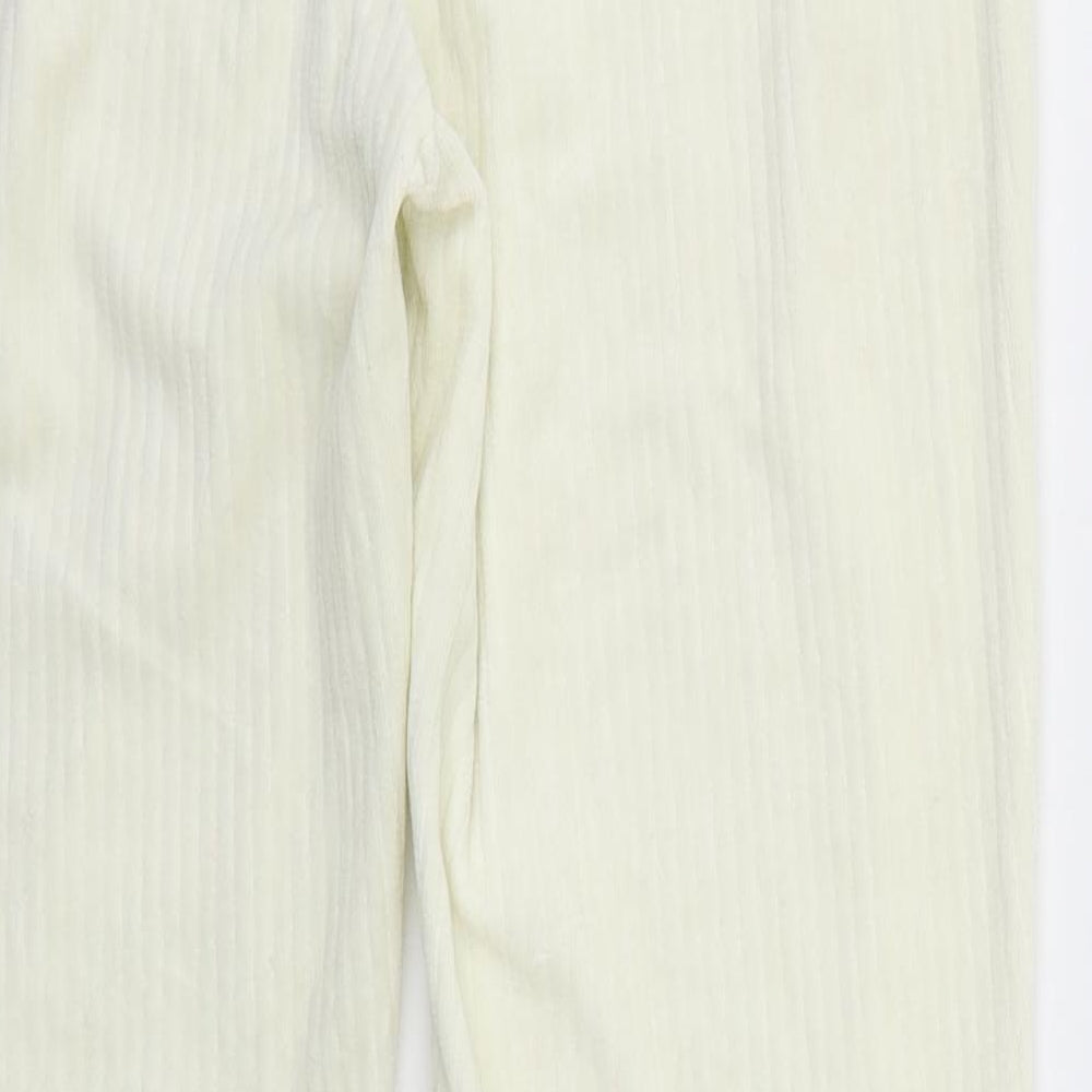 H&M Womens Ivory Cotton Trousers Size M L30 in Regular