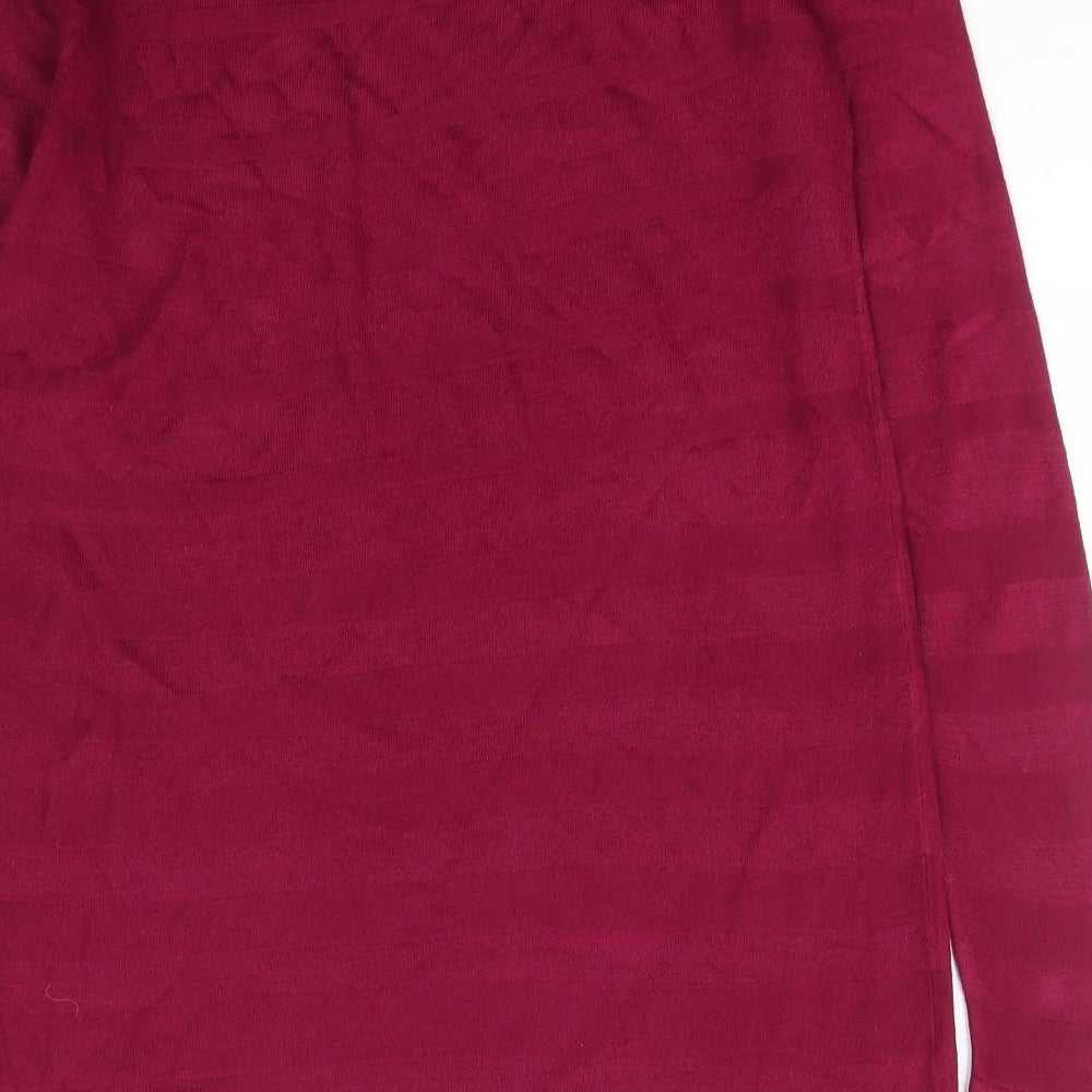 Marks and Spencer Womens Purple Boat Neck Acrylic Pullover Jumper Size 12