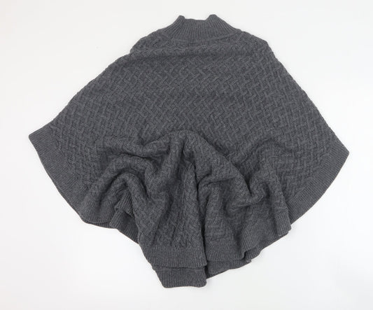 Ameryllis Womens Grey High Neck Viscose Pullover Jumper Size M
