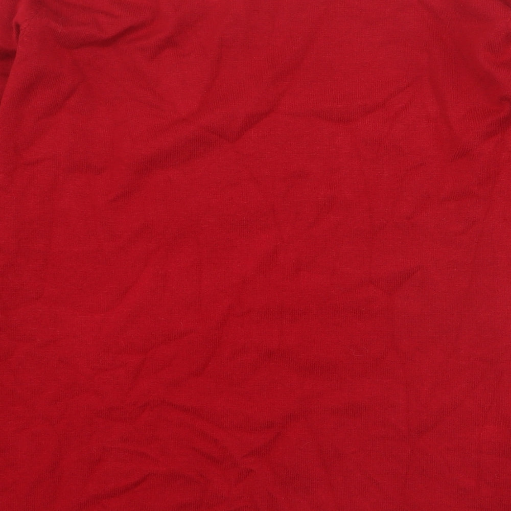 Tru Womens Red Boat Neck Viscose Pullover Jumper Size S