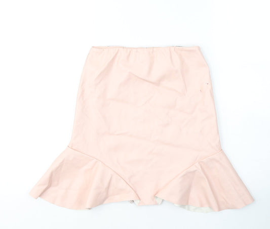 PRETTYLITTLETHING Womens Pink Polyester Trumpet Skirt Size 6