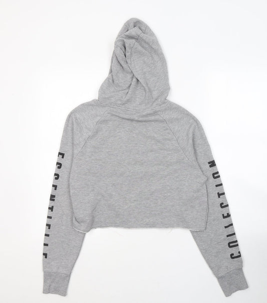 New Look Girls Grey Cotton Pullover Hoodie Size 10 Years Pullover - 1995