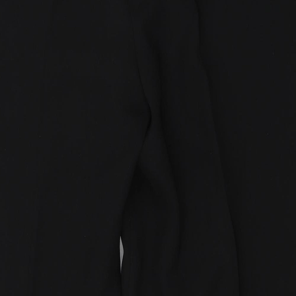 Marks and Spencer Womens Black Polyester Trousers Size 16 L26 in Regular Button