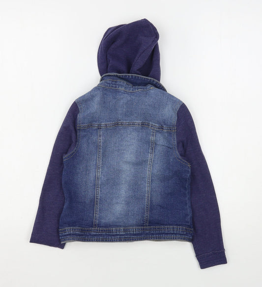 Justice Girls Blue Jacket Size 8 Years Snap