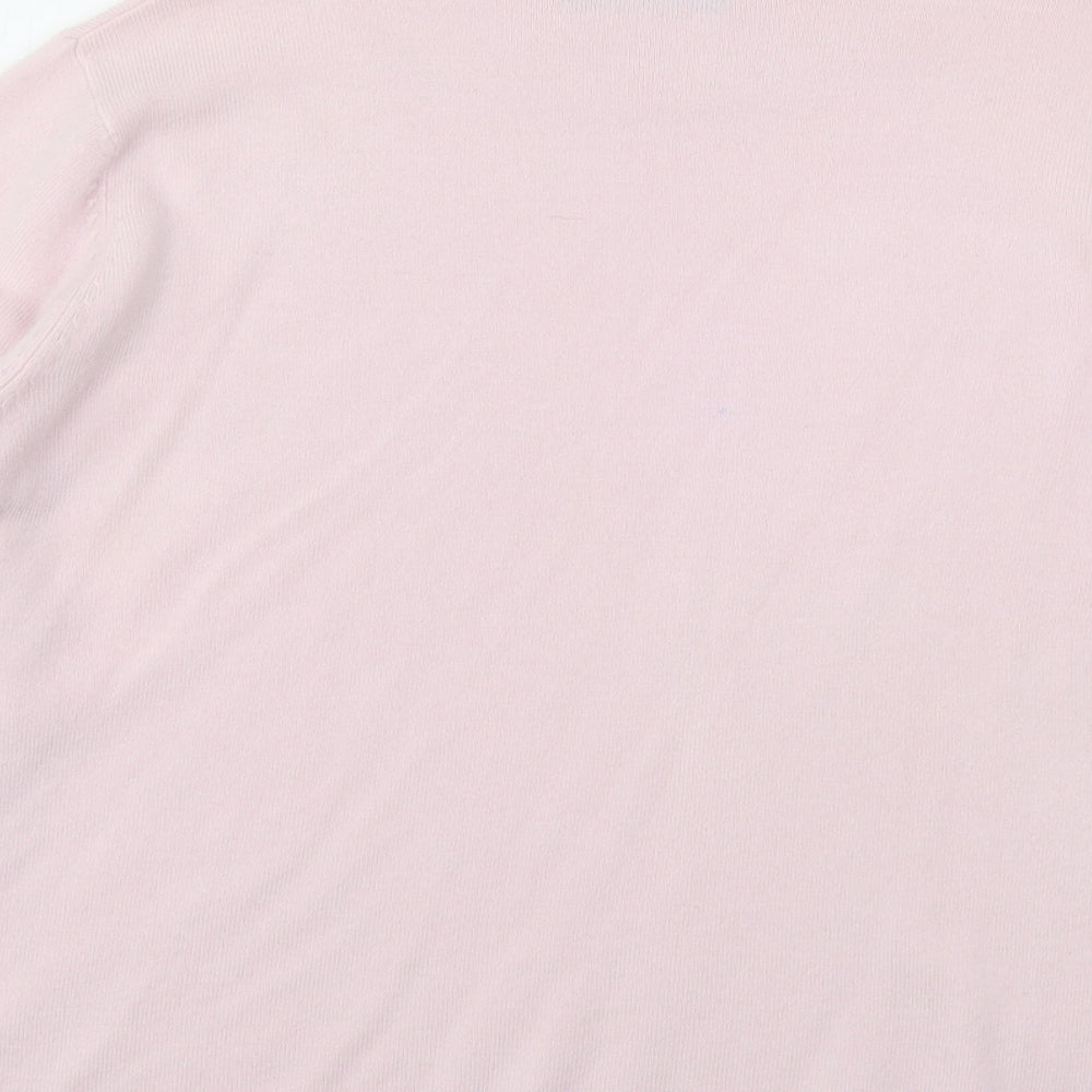 Bonmarché Womens Pink Round Neck Acrylic Pullover Jumper Size XL
