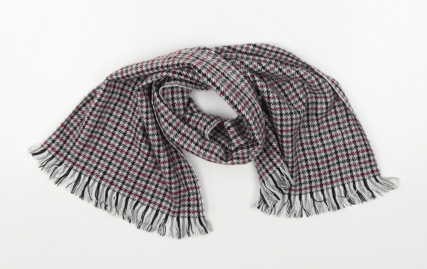 Preworn Womens Multicoloured Houndstooth Acrylic Scarf