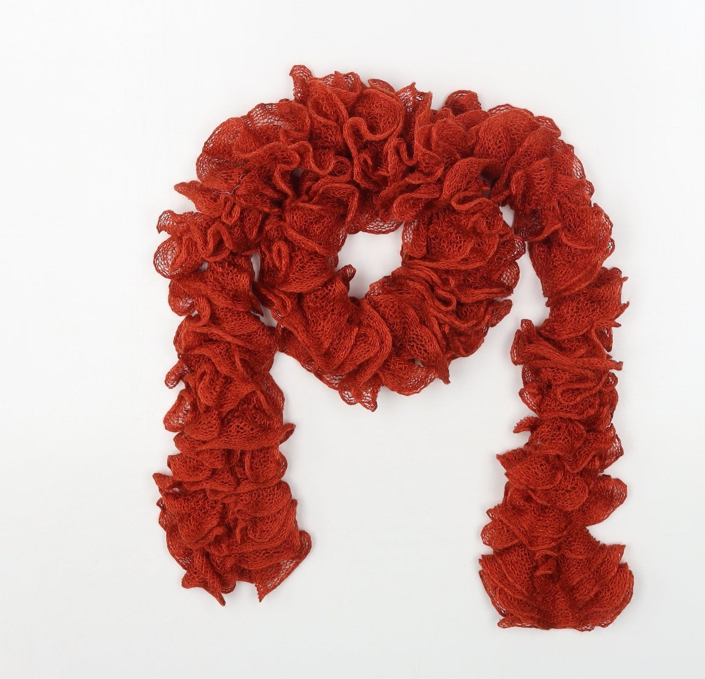 Preworn Womens Orange Polyester Scarf