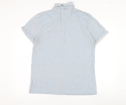 Linea Mens Blue Cotton Polo Size M Collared Pullover
