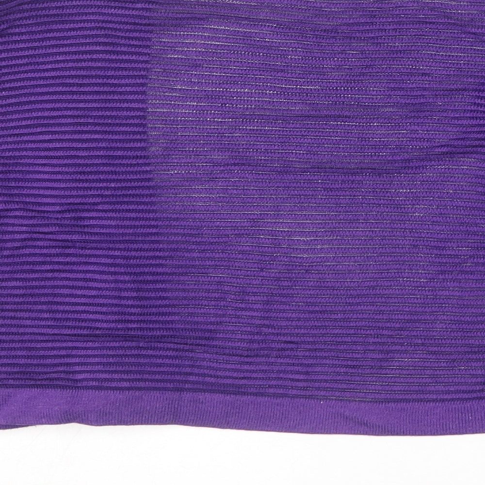 Bonmarché Womens Purple V-Neck Viscose Cardigan Jumper Size S
