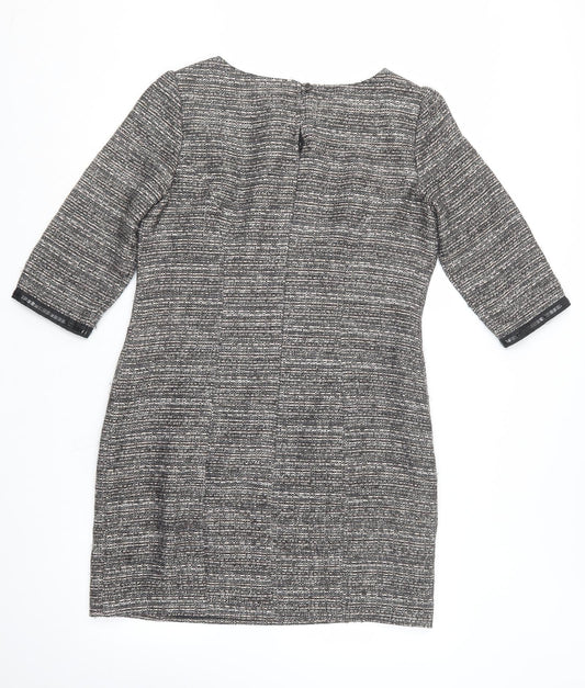 F&F Womens Black Polyester Shift Size 14 Round Neck