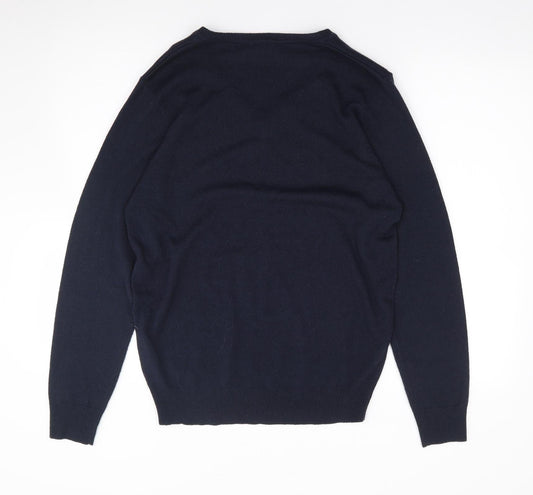 RTY Mens Blue V-Neck Acrylic Pullover Jumper Size S - Workwear