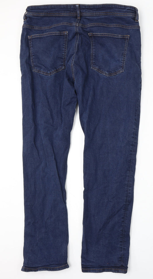 Easy Womens Blue Cotton Skinny Jeans Size 36 L32 in Regular Button