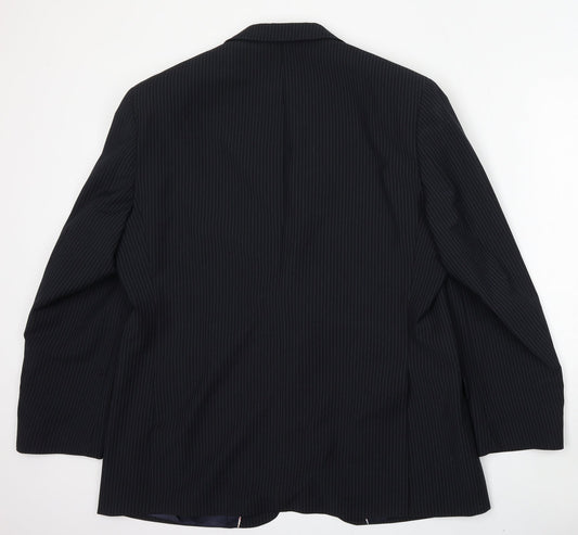 Marks and Spencer Mens Blue Striped Wool Jacket Suit Size M