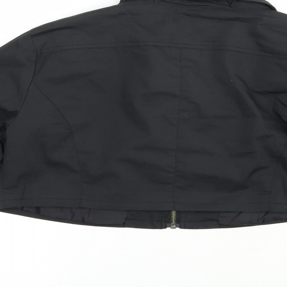 Jensen Womens Black Jacket Size 12 Zip - Cropped
