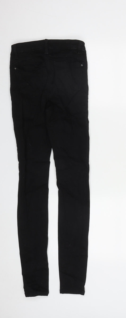 Denim & Co. Womens Black Cotton Straight Jeans Size 4 L29 in Regular Zip