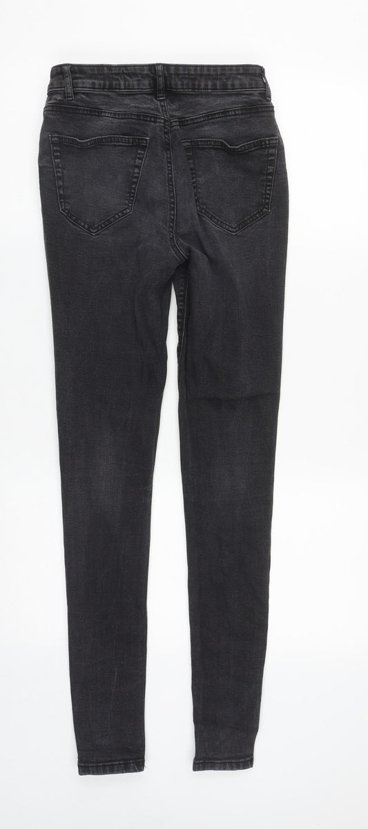 Denim & Co. Womens Black Cotton Straight Jeans Size 8 L30 in Regular Zip