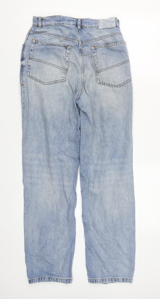 COLLUSION Womens Blue Cotton Straight Jeans Size 8 L29 in Regular Zip
