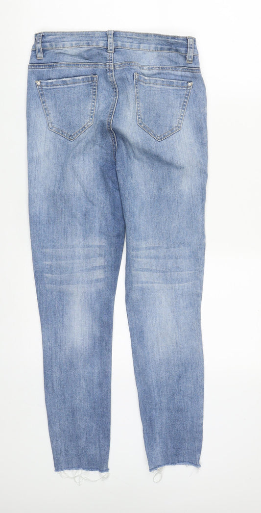 George Womens Blue Cotton Skinny Jeans Size 10 L27 in Regular Zip