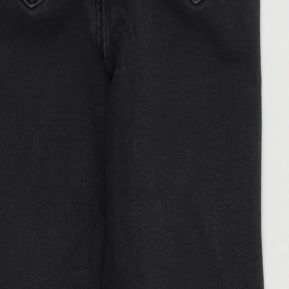 Topshop Womens Black Cotton Straight Jeans Size 20 in L25 in Regular Zip