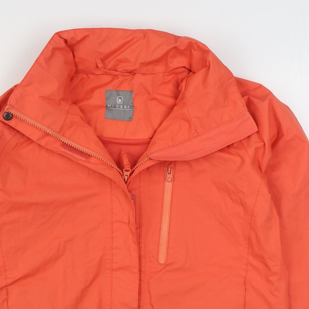 Hi Gear Womens Orange Rain Coat Coat Size 10 Zip