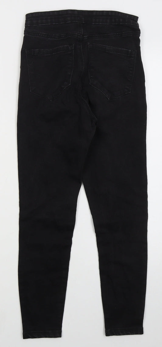 Denim Co Womens Black Cotton Skinny Jeans Size 10 L24 in Regular Button