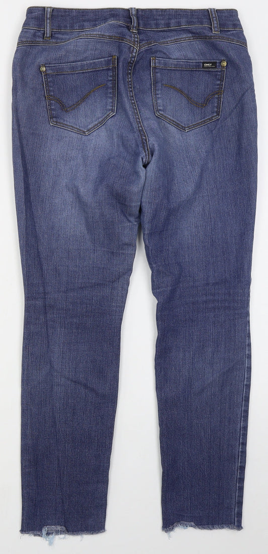 Only Womens Blue Cotton Skinny Jeans Size M L28 in Regular Button