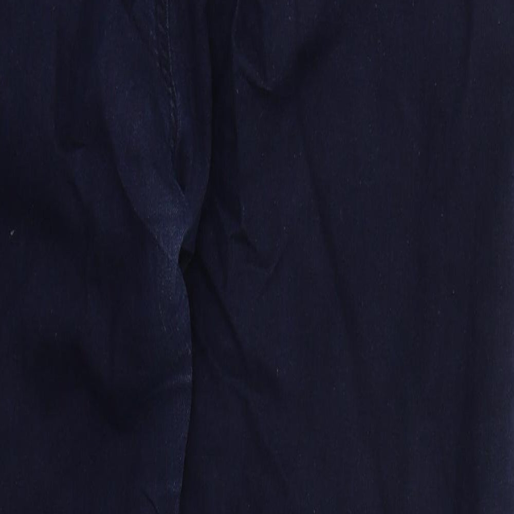Peacocks Womens Blue Cotton Skinny Jeans Size 14 L28 in Regular Button