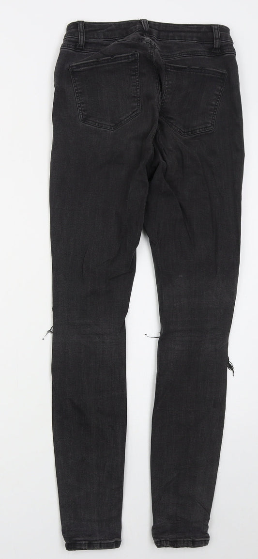 Denim Co Womens Black Cotton Skinny Jeans Size 6 L28 in Regular Button