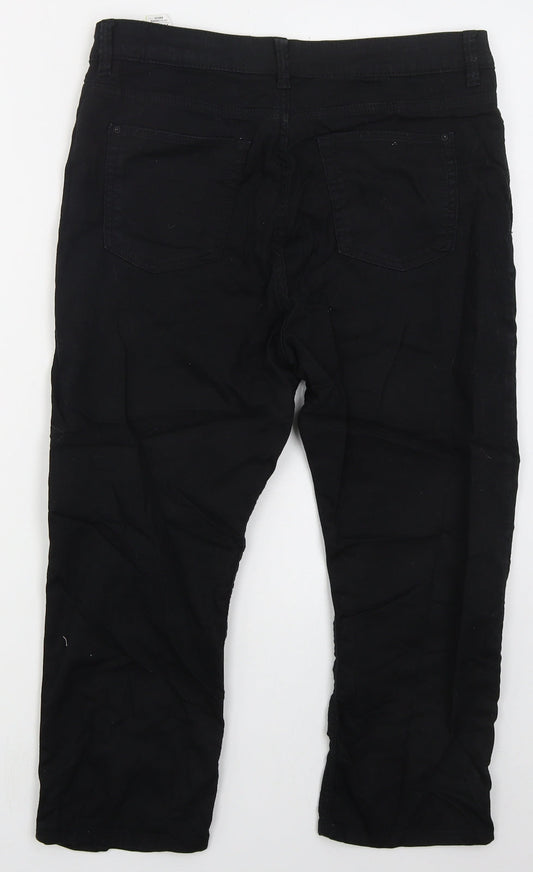 Marks and Spencer Womens Black Cotton Skinny Jeans Size 12 L22 in Regular Button