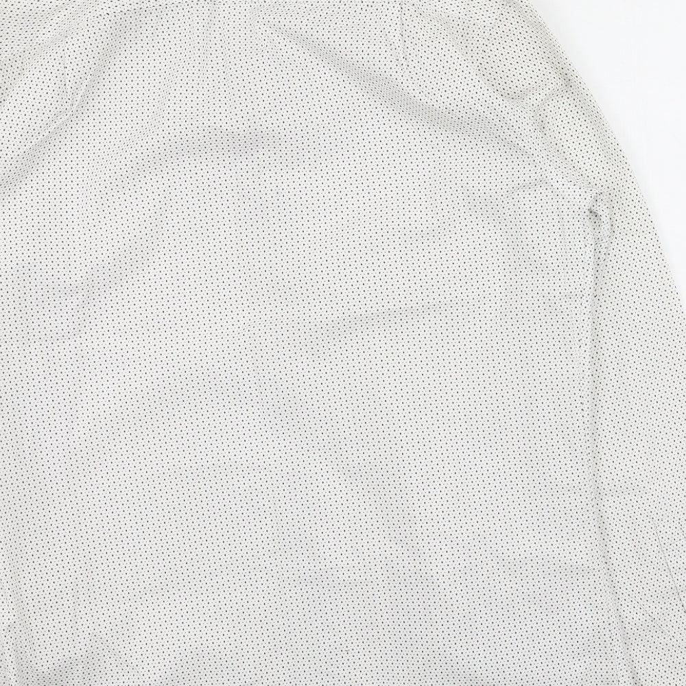 Cedar Wood State Mens Ivory Polka Dot Cotton Button-Up Size 38 Collared