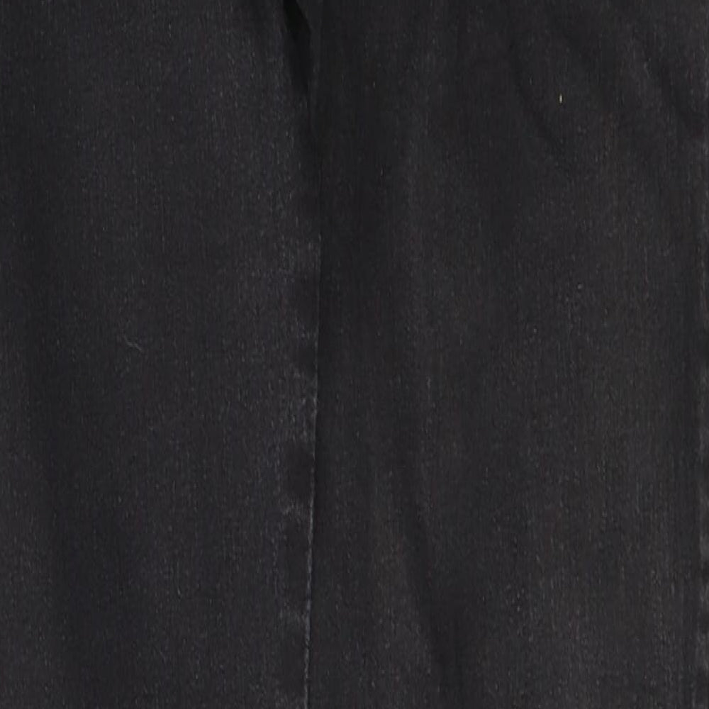 George Womens Black Cotton Straight Jeans Size 12 L31 in Regular Button