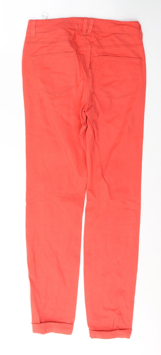 Marks and Spencer Womens Red Cotton Jegging Jeans Size 8 L29 in Regular Button