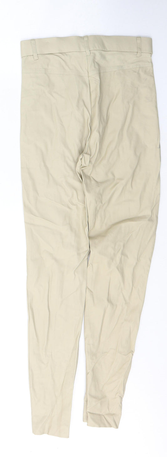 Zara Womens Beige Cotton Skinny Jeans Size S L28 in Regular Button