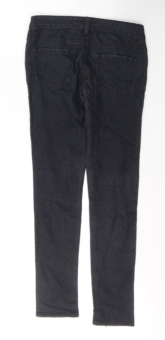 Denim & Co. Womens Blue Cotton Skinny Jeans Size 10 L32 in Regular Button